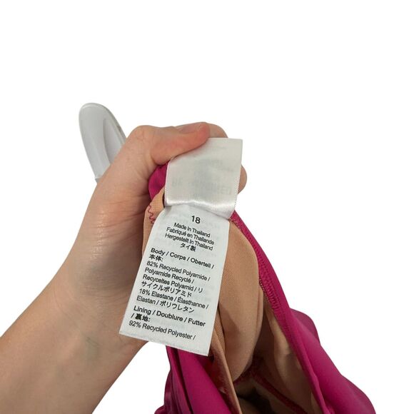 J Crew Ruched One Shoulder One Piece Swimsuit Pink Preppy Vacation Women Size 18 - Picture 7 of 8